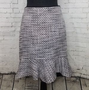 WHITE HOUSE BLACK MARKET ruffled hem skirt